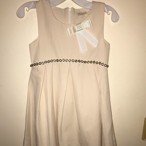 Beige Dress with Rhinestones